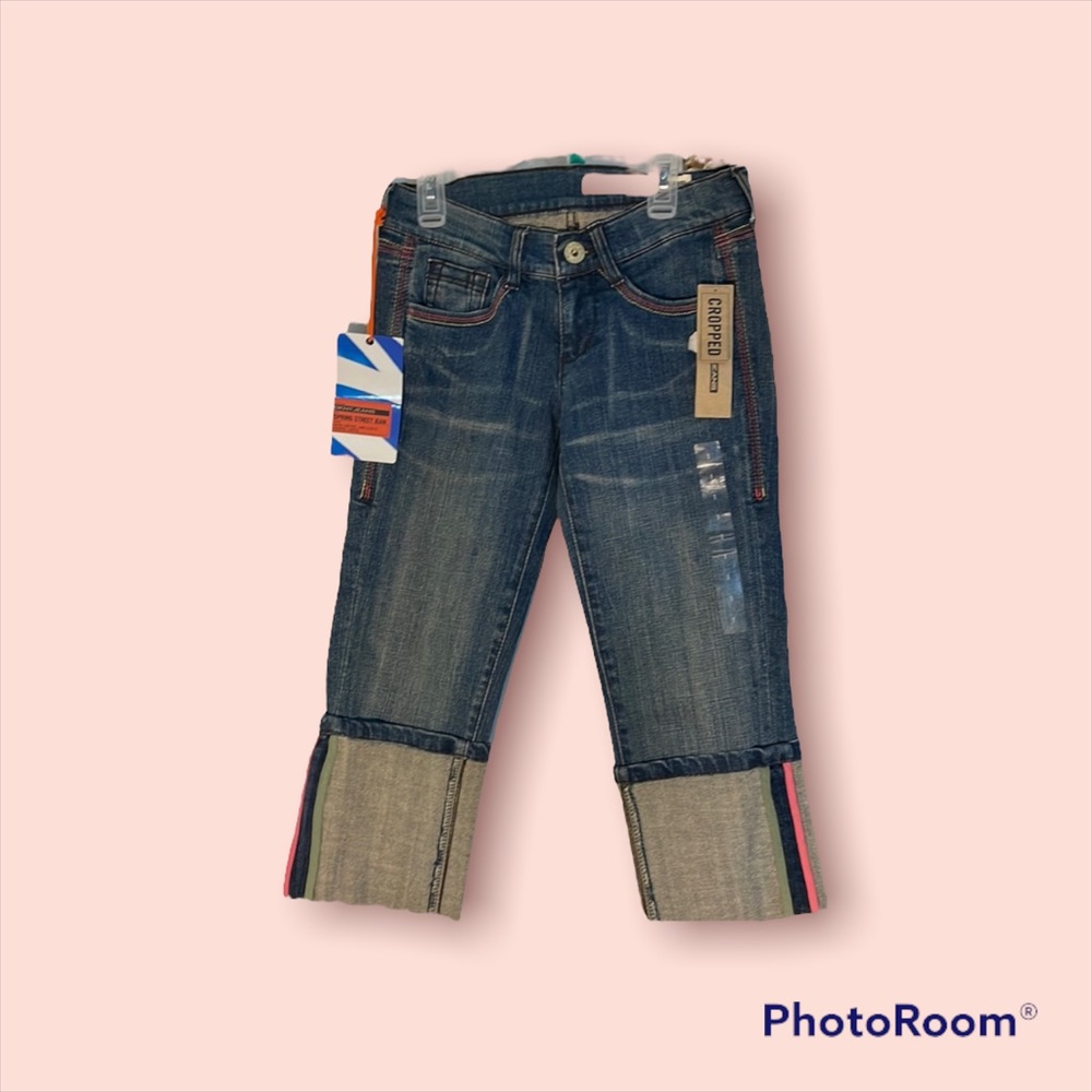DKNY Spring Street Super low rise, slim fit, cropped Y2K cuffed sz 1 jean
